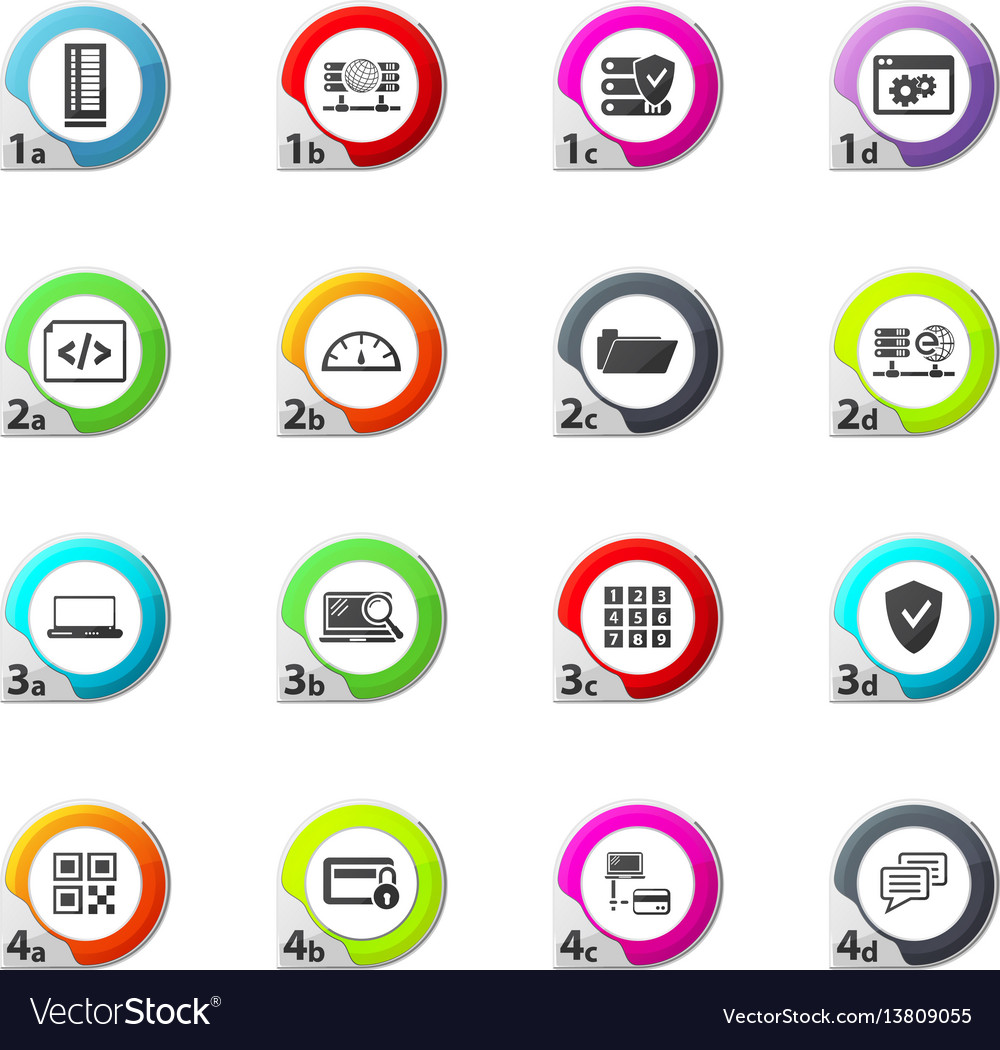 Internet server network icons set vector image Internet server network icons set