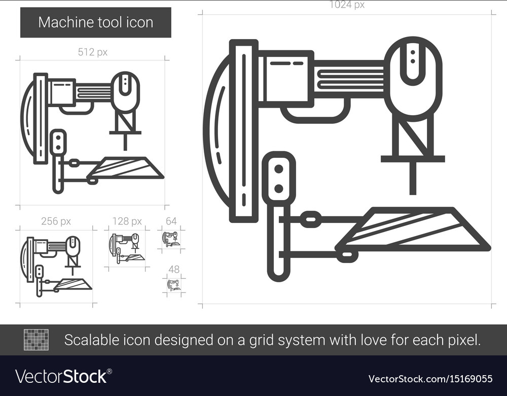 Machine tool line icon Royalty Free Vector Image