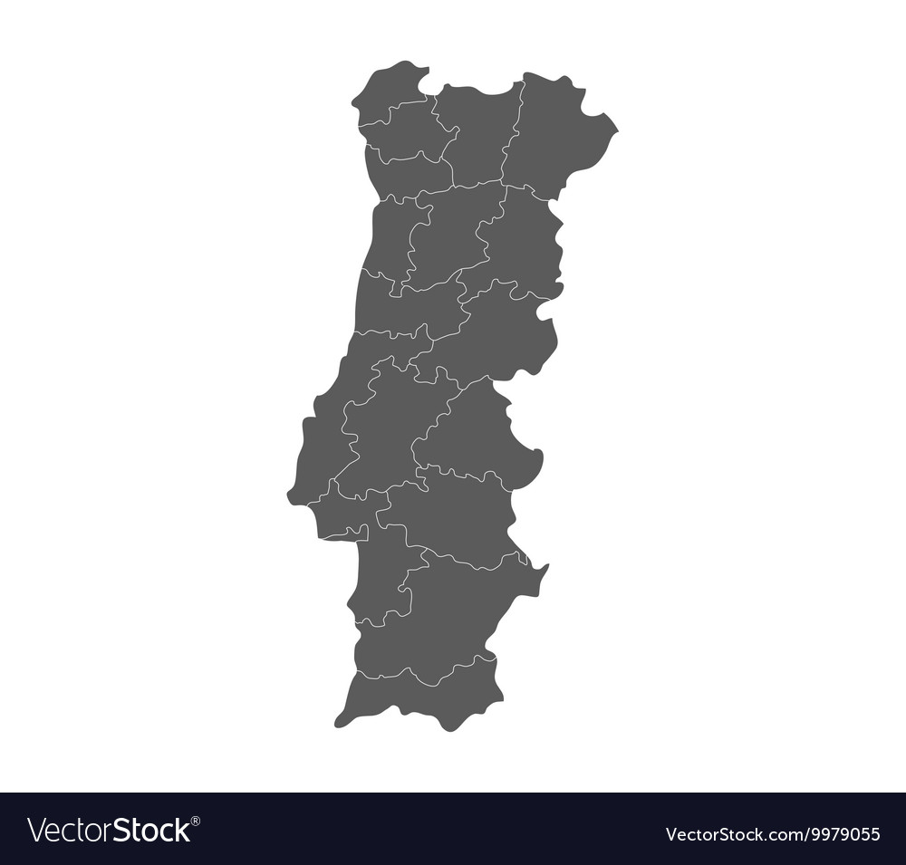 Mapa de Portugal com Regiões 153659 Vetor no Vecteezy