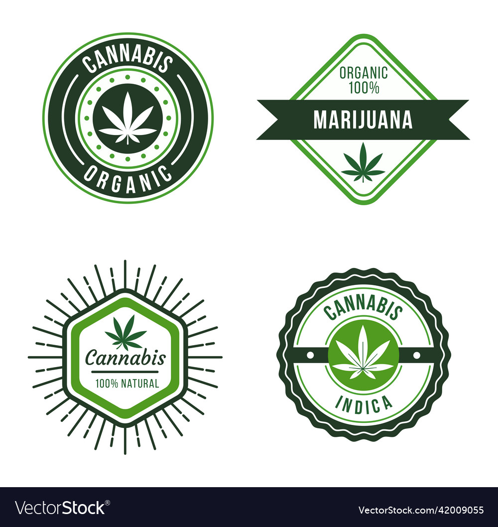 Marijuana label for medicine and supply in food vector image Marijuana label for medicine and supply in food