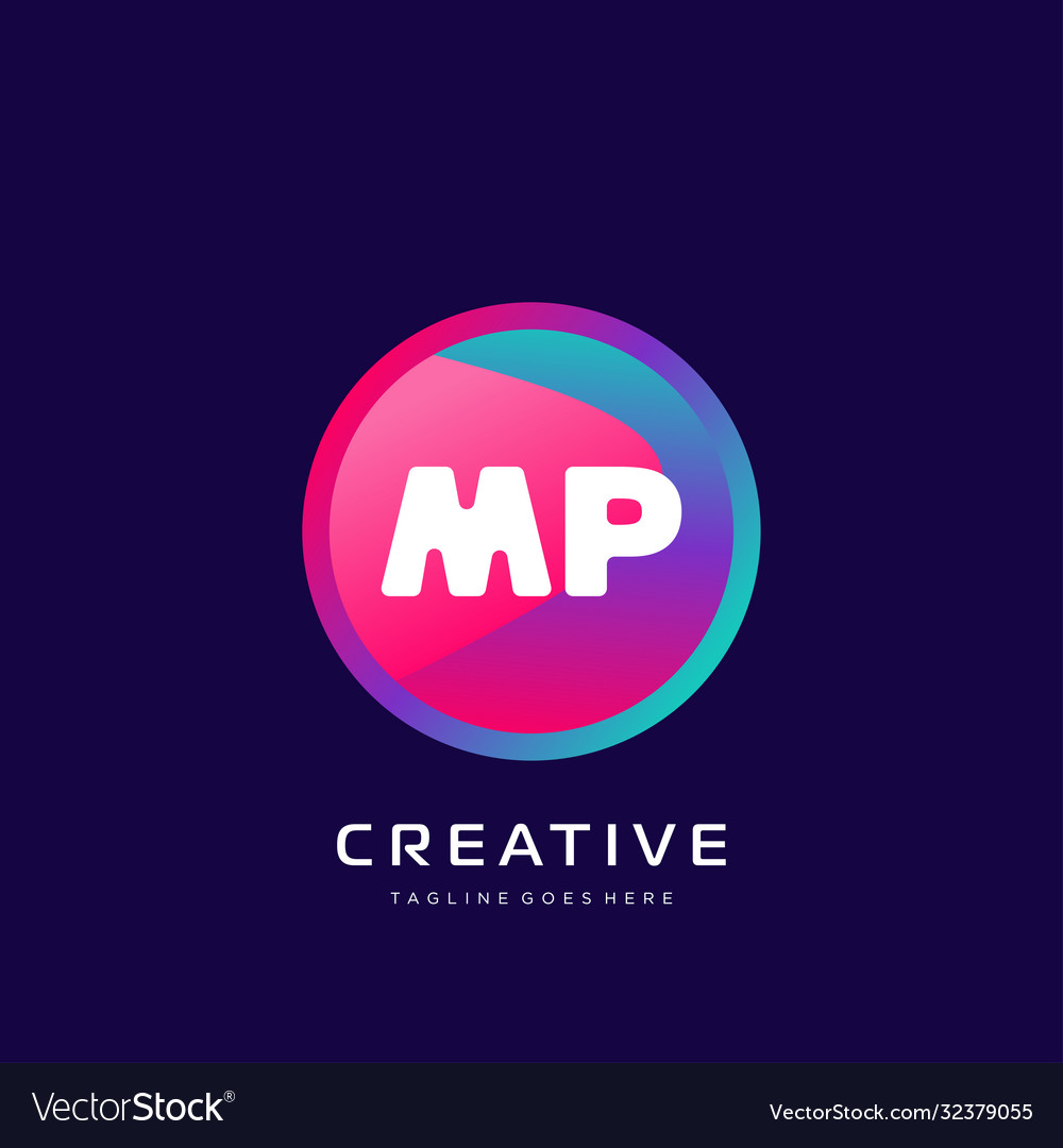 Mp initial logo with colorful template