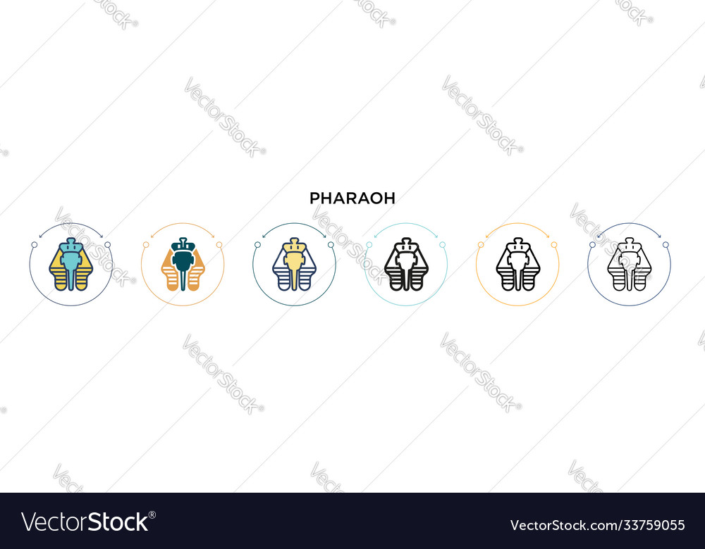 Pharaoh icon in filled thin line outline