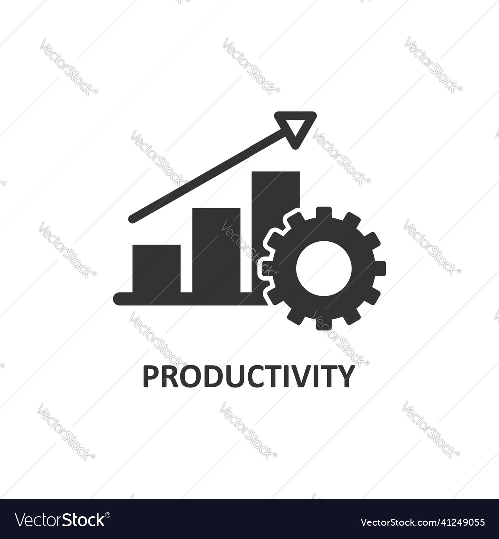 Productivity icon in flat style process strategy Vector Image