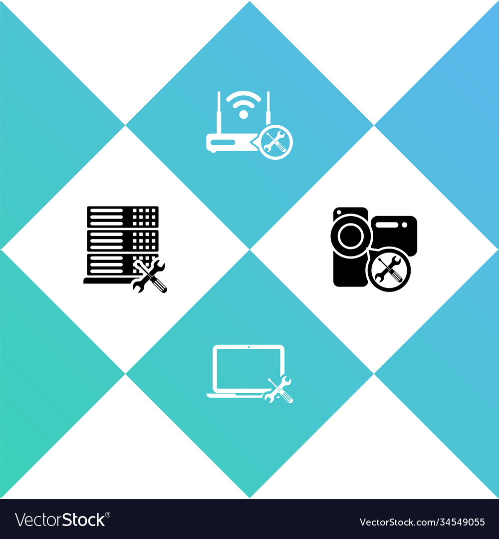 Set database server service laptop router wi-fi