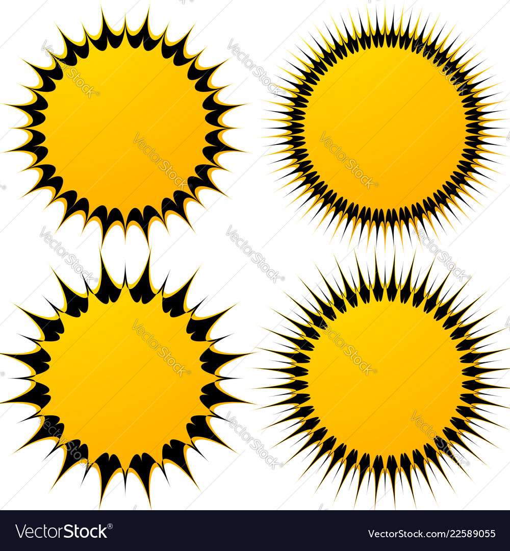 Set of 4 different geometric circular elements