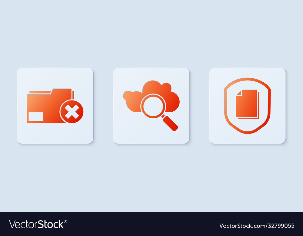 Set search cloud computing delete folder vector image Set search cloud computing delete folder