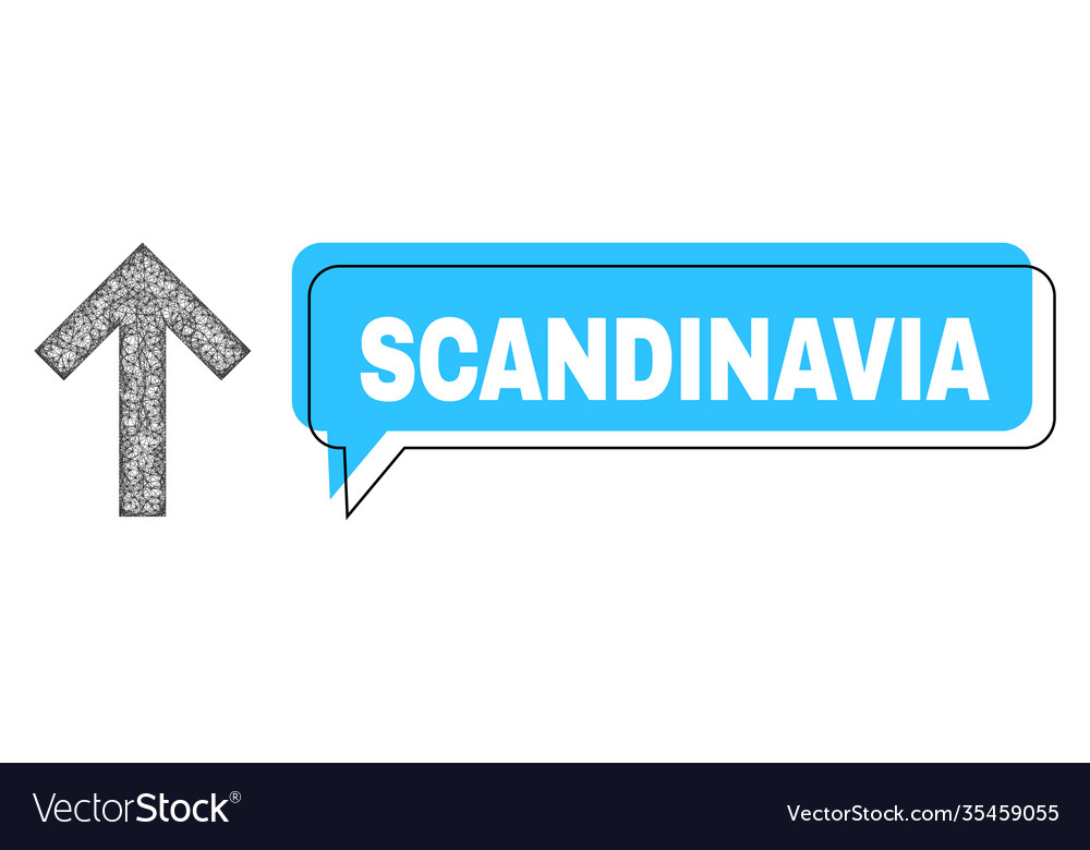Shifted scandinavia message cloud and net arrow up vector image Shifted scandinavia message cloud and net arrow up