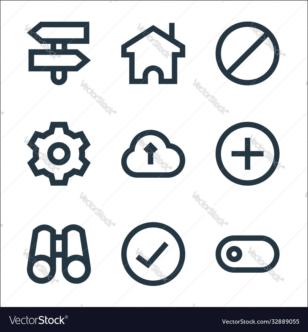 User interface line icons linear set quality vector image User interface line icons linear set quality