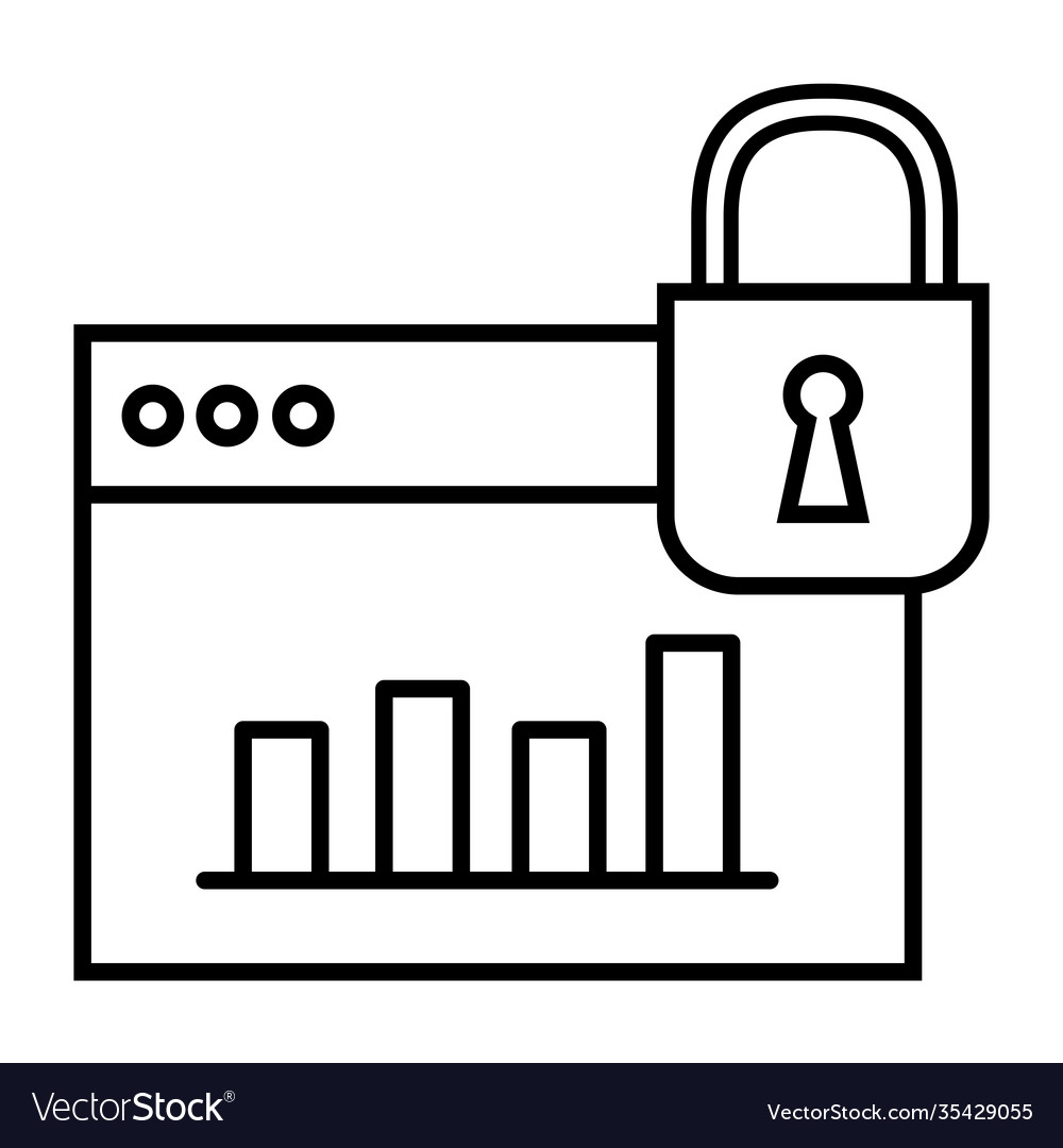 Webpage template with padlock and statistics line