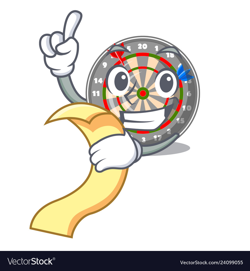 With menu dartcoard isolated in the character