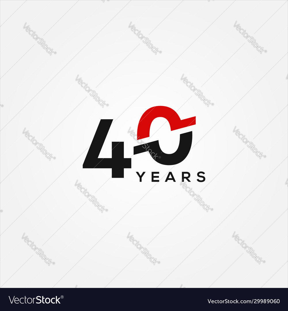 40 years anniversary black red elegant design