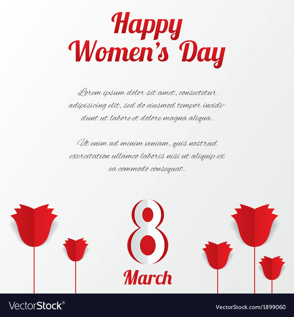 8 march womens day card with roses and text vector image on VectorStock.