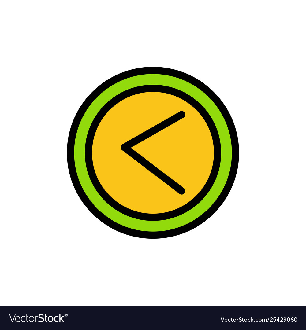 Arrow interface left user flat color icon vector image Arrow interface left user flat color icon