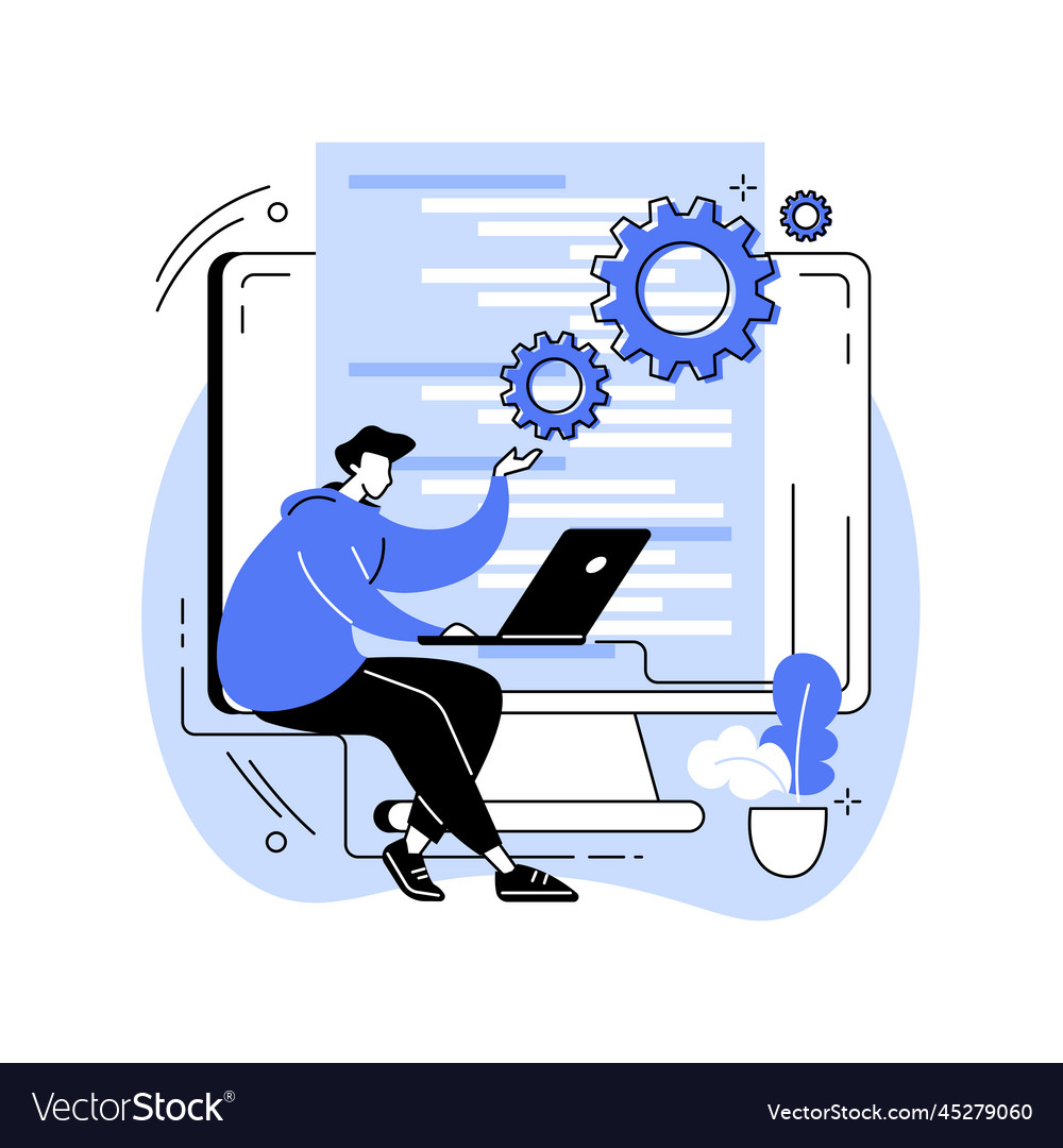 Back end development abstract concept