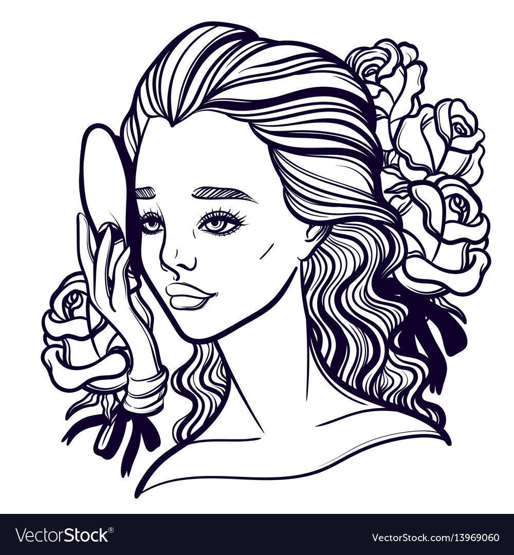 Beautiful of a girl and mask Royalty Free Vector Image
