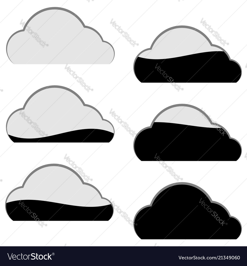 Cloud computing storage icon filled part portion vector image Cloud computing storage icon filled part portion