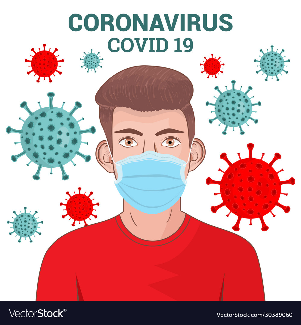 Coronavirus covid19 19 infographic man using mask