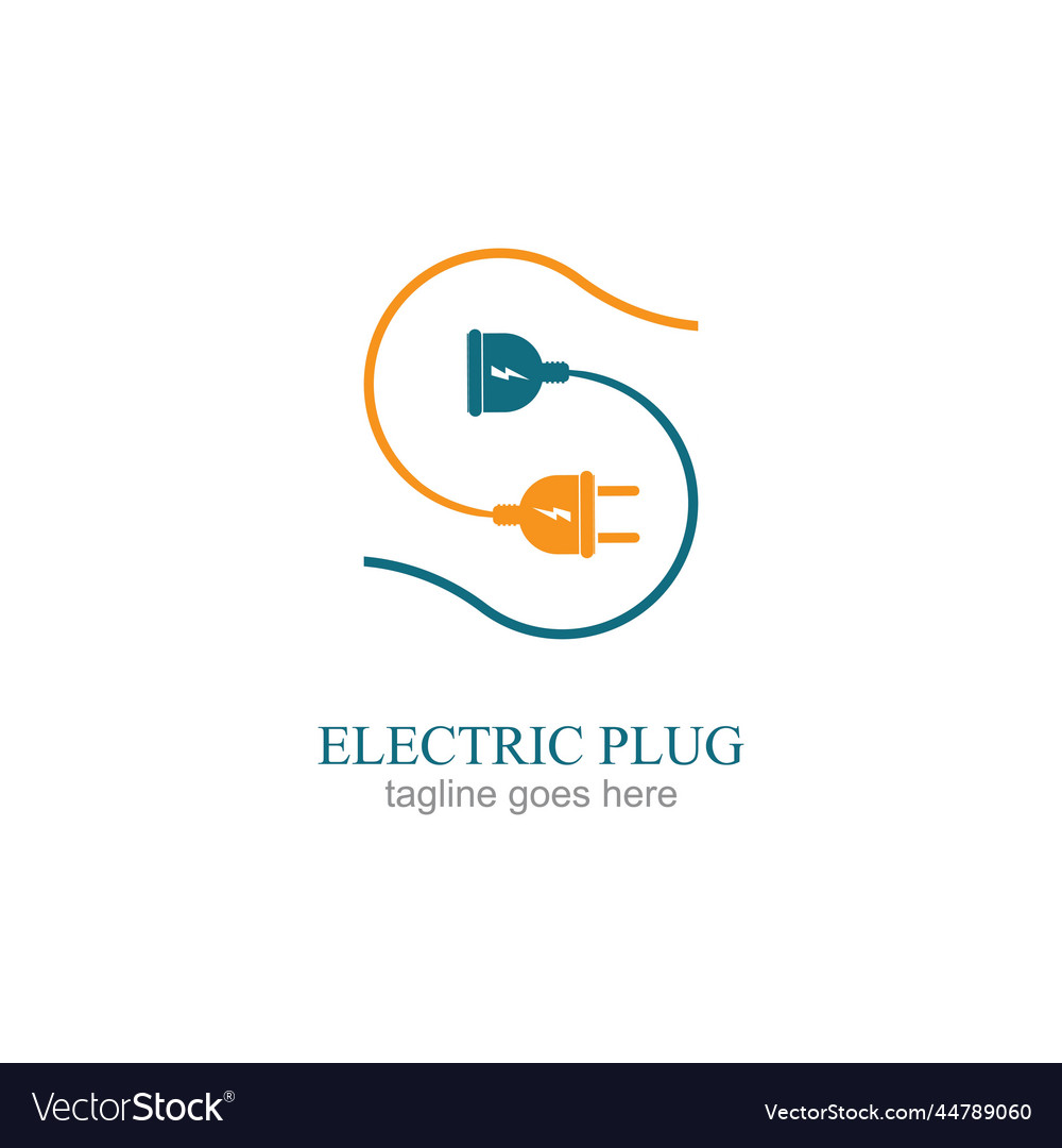 Creative electrical plug logo concept design