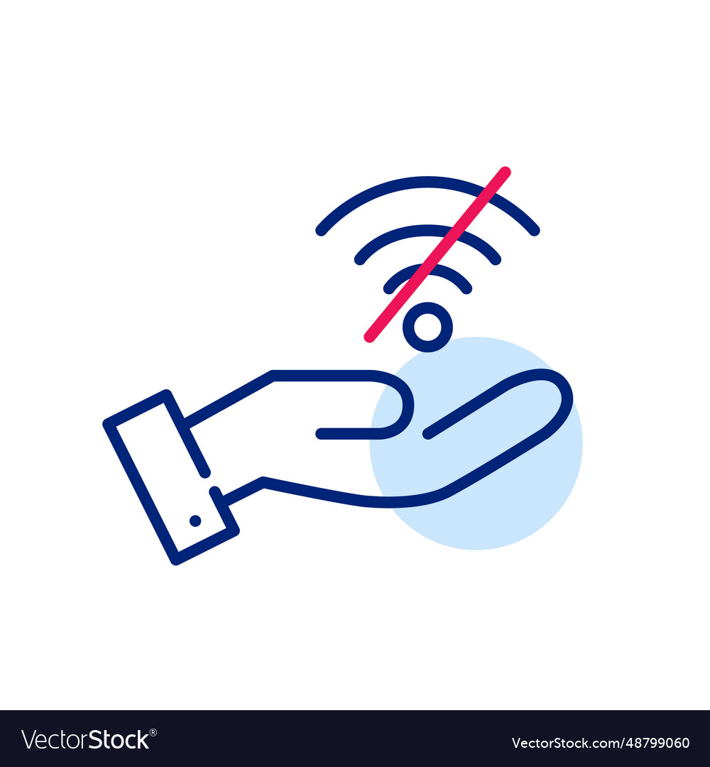 Hand und kein WLAN Symbol Pixel perfektes Symbol