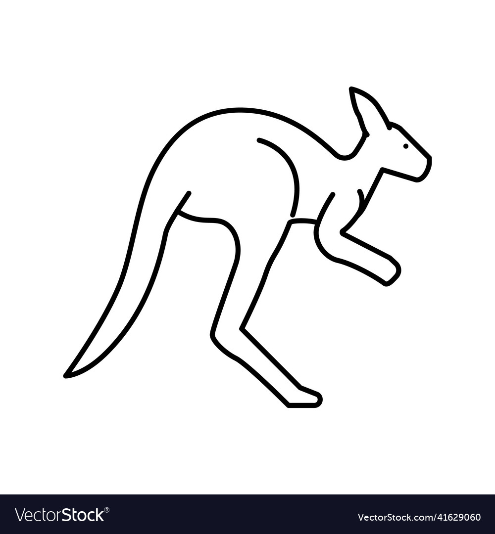 Kangaroo animal in zoo line icon Royalty Free Vector Image