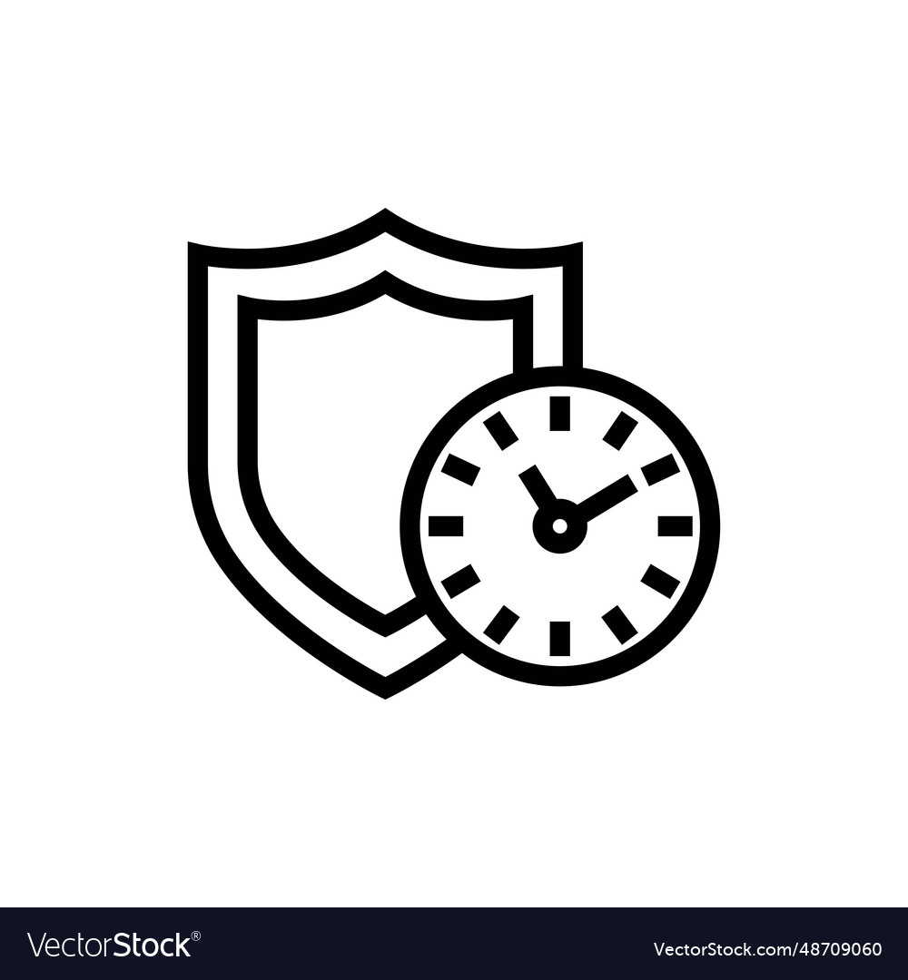 Long term protection icon thin linear Royalty Free Vector