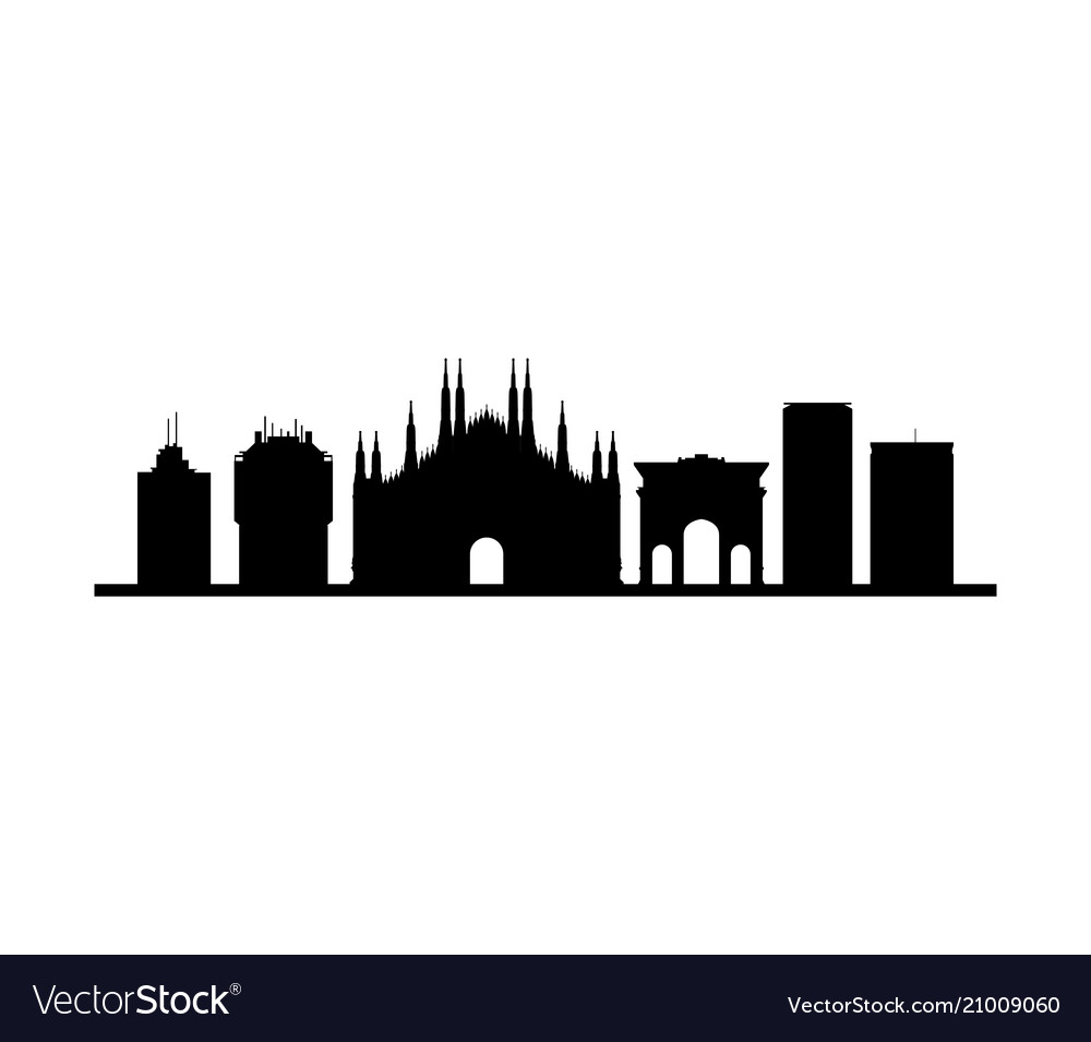 Milan skyline Royalty Free Vector Image - VectorStock