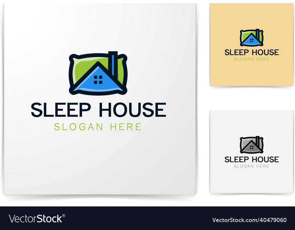 Pillow and abstract house logo designs