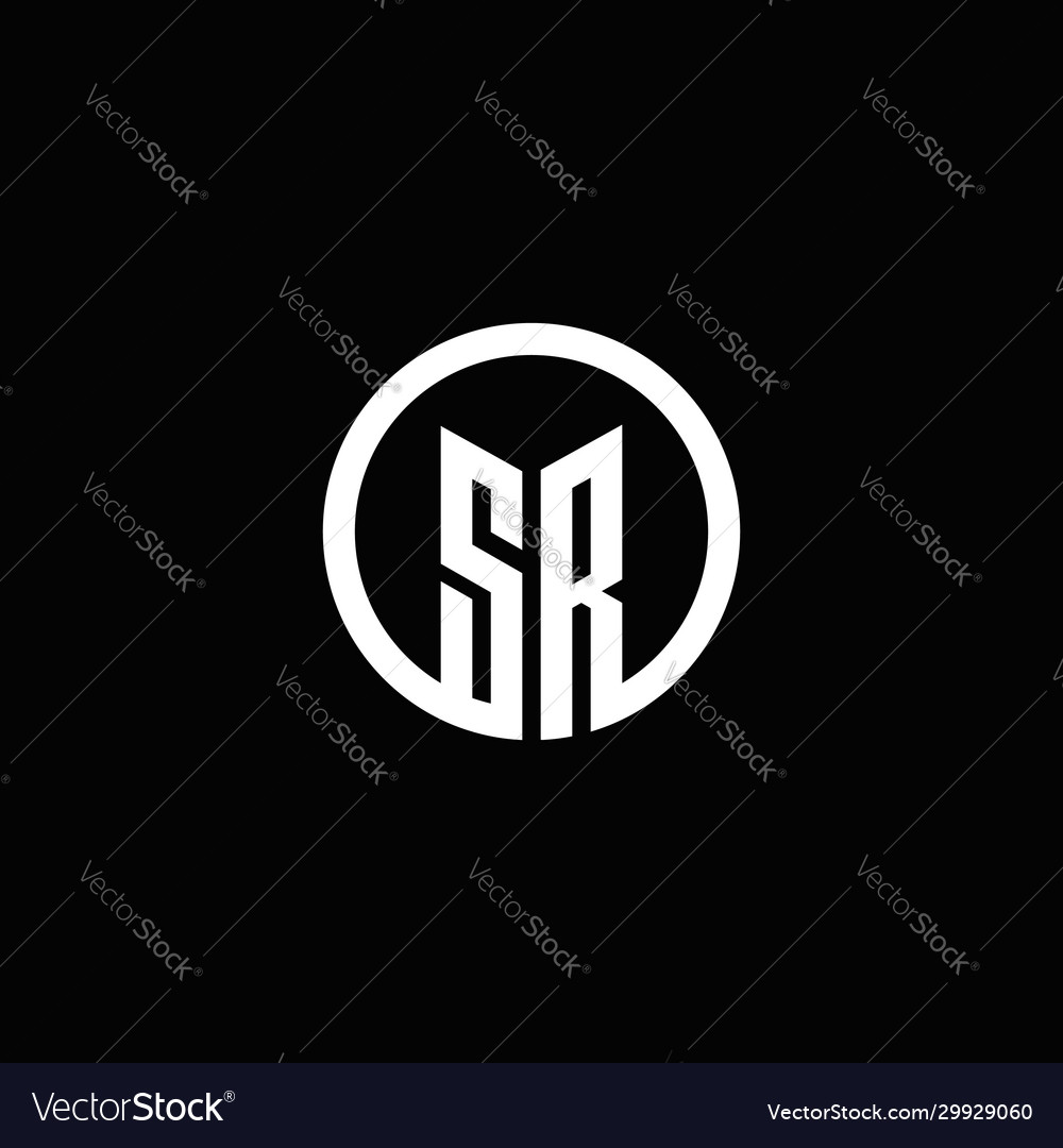 Sr monogram logo isolated with a rotating circle