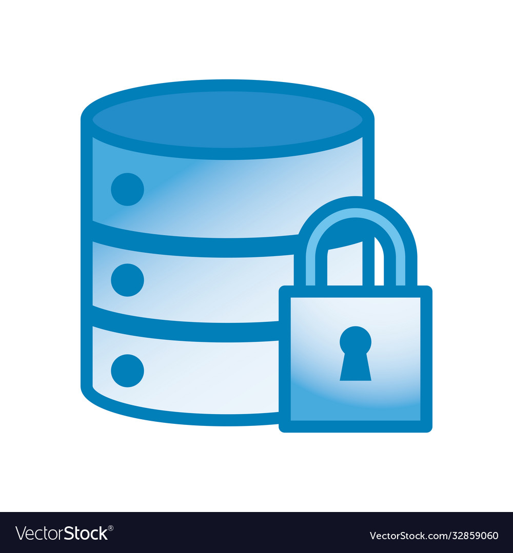 Webhosting mit Padlock-Linie und Gradienten-Stil