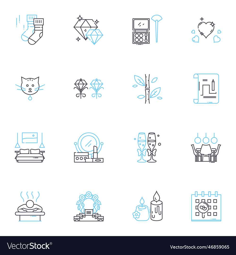 Affix linear icons set prefix suffix root