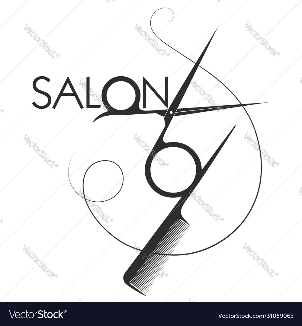 Beauty salon symbol scissors and comb Royalty Free Vector