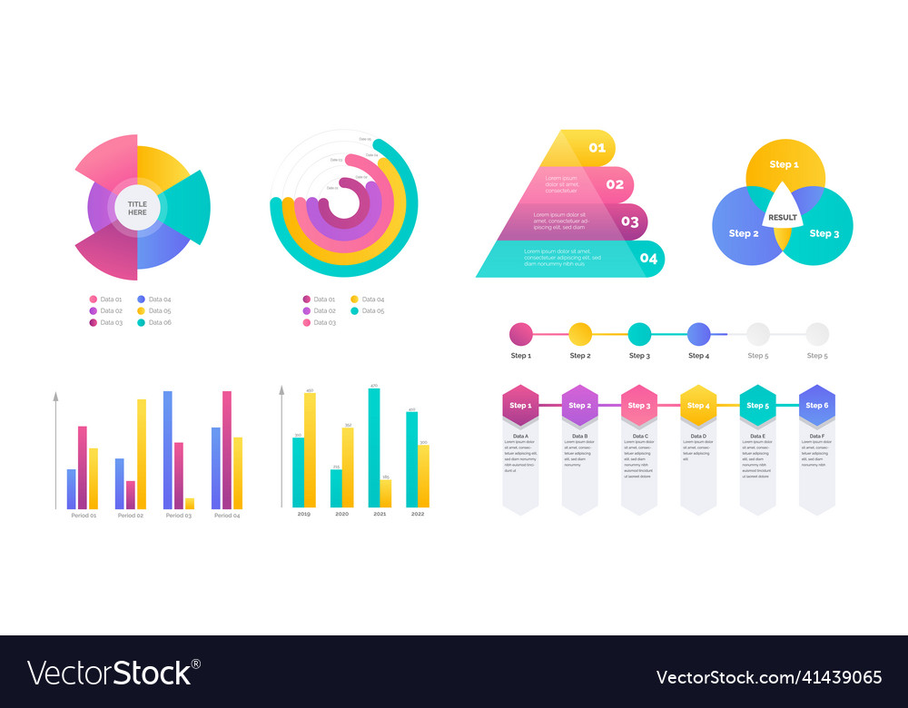 Business Infografiken mit verschiedenen Diagrammen eingestellt