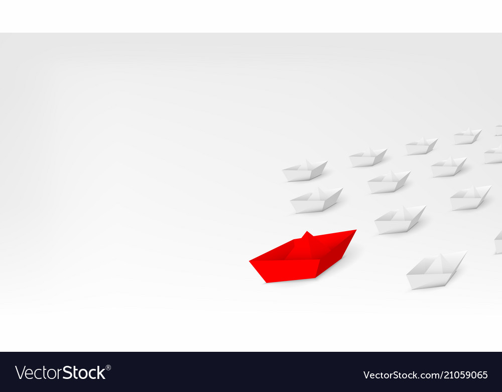 Creative of 3d red paper ship