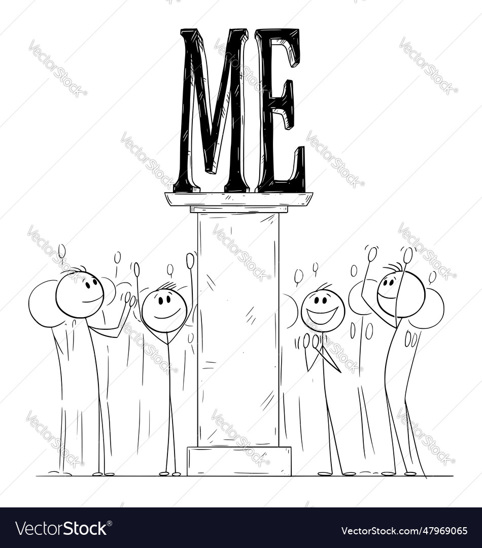 Crowd applauding and celebrating me or myself Vector Image