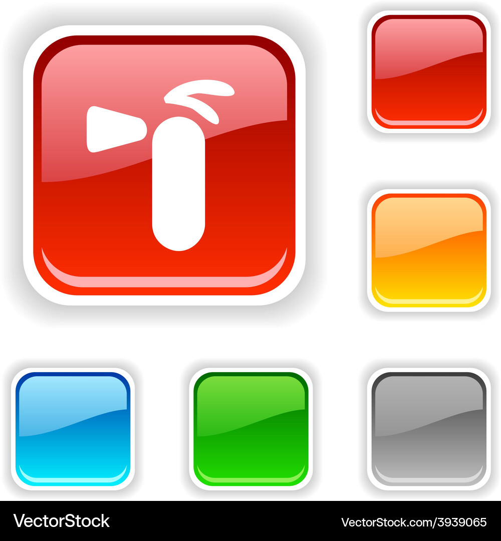 Extinguisher button Royalty Free Vector Image - VectorStock