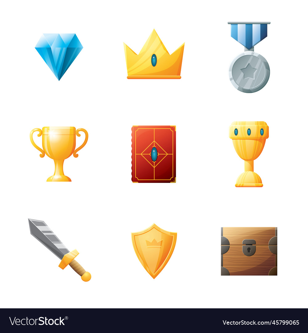 Game ui assets set gaming user interface icons vector image Game ui assets set gaming user interface icons