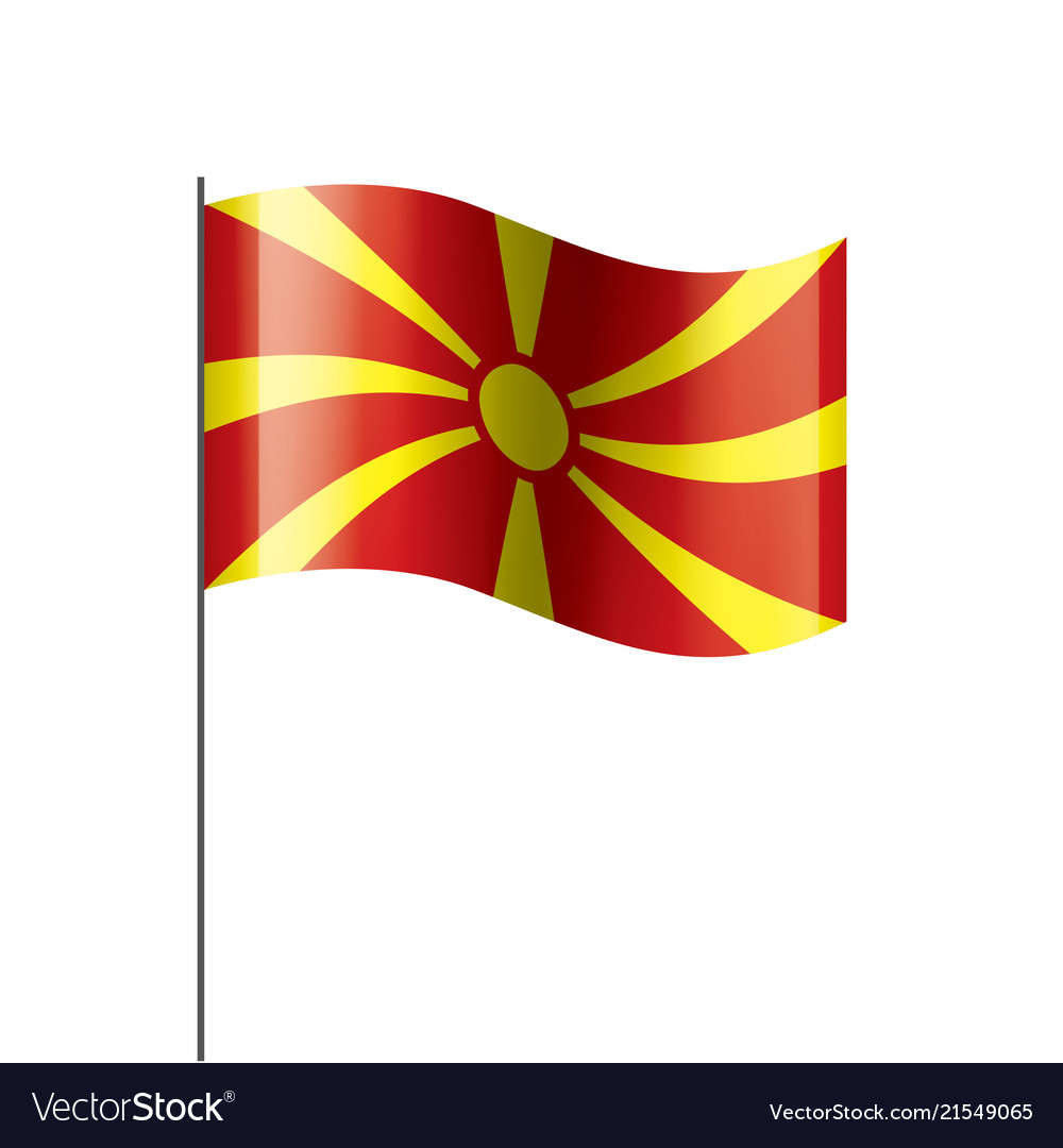 Macedonia flag on a white Royalty Free Vector Image