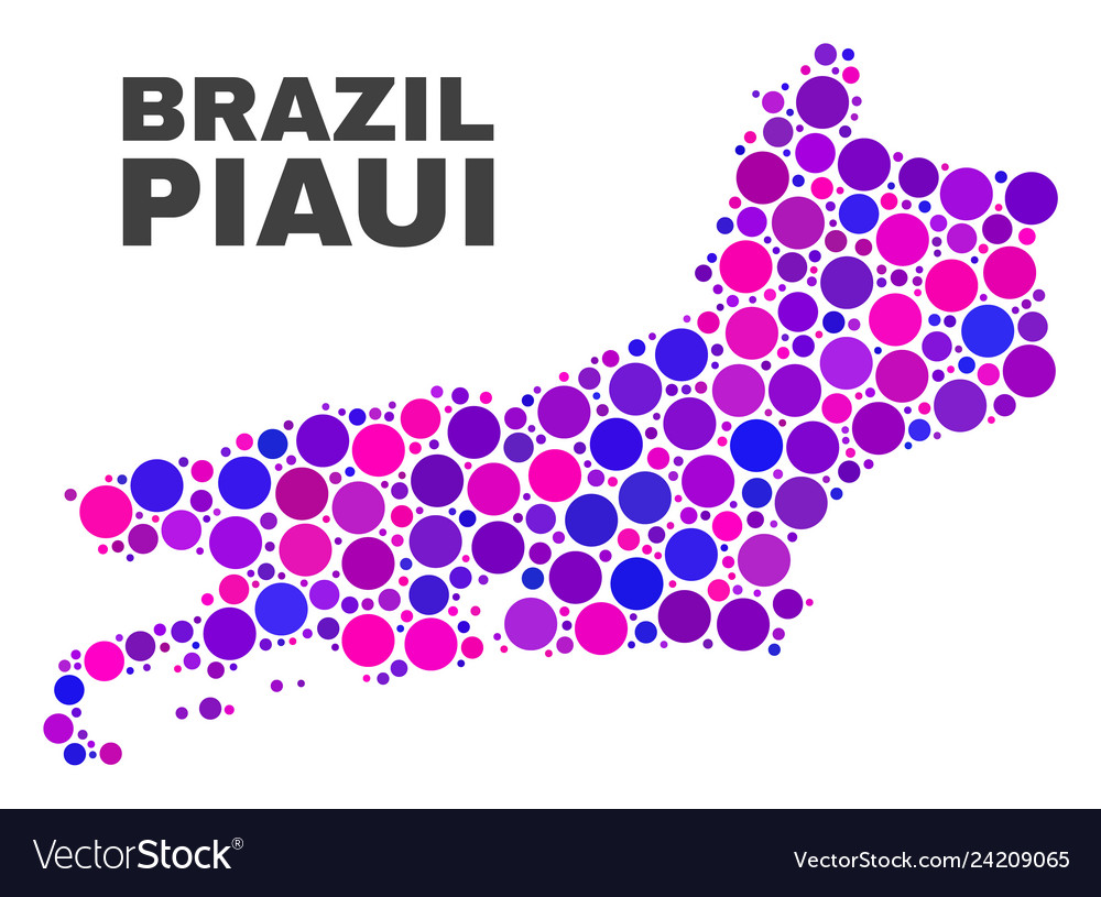 Mosaic piaui state map of round elements vector image Mosaic piaui state map of round elements