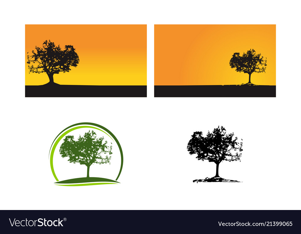 Oak tree template set