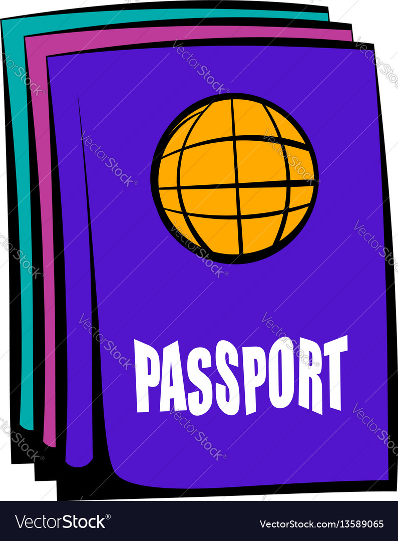 Passport Icon Cartoon Royalty Free Vector Image