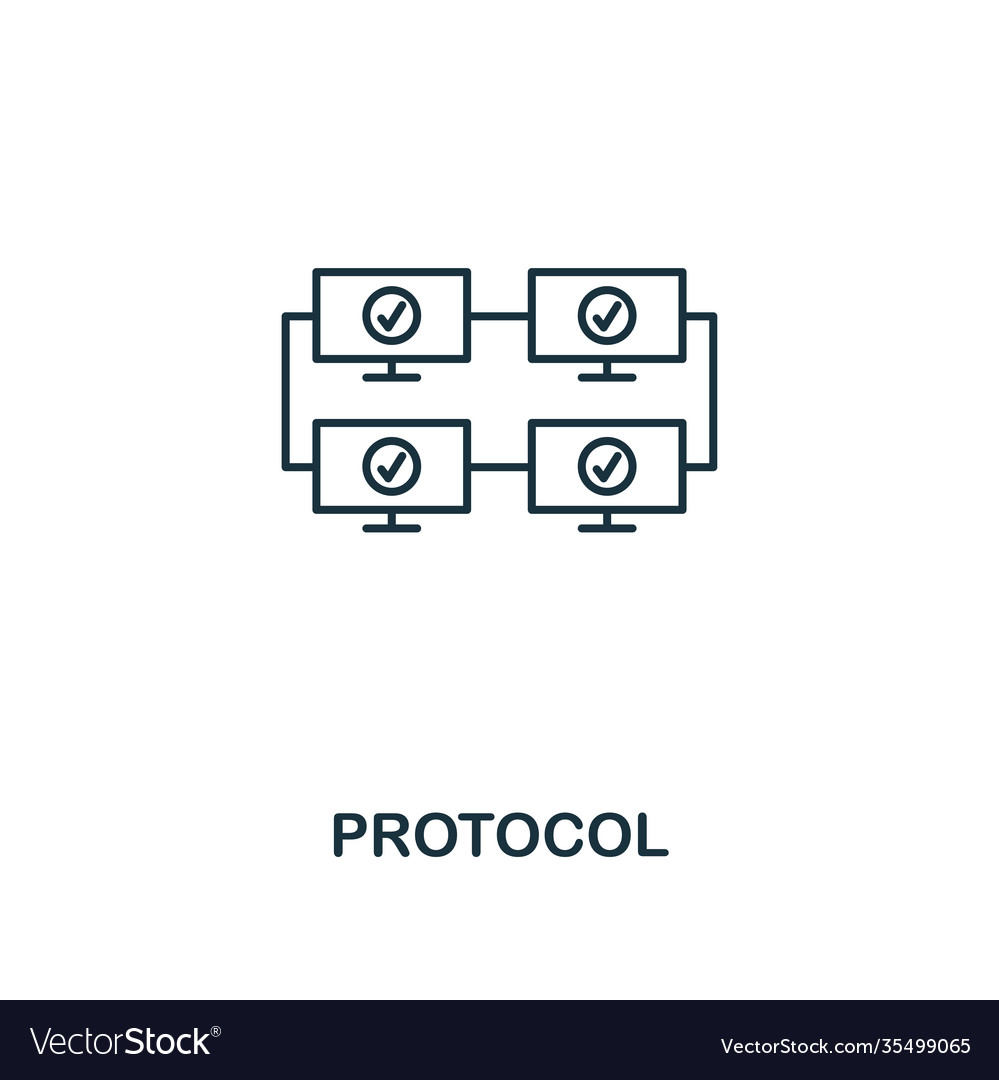 Protocol outline icon thin line style design from