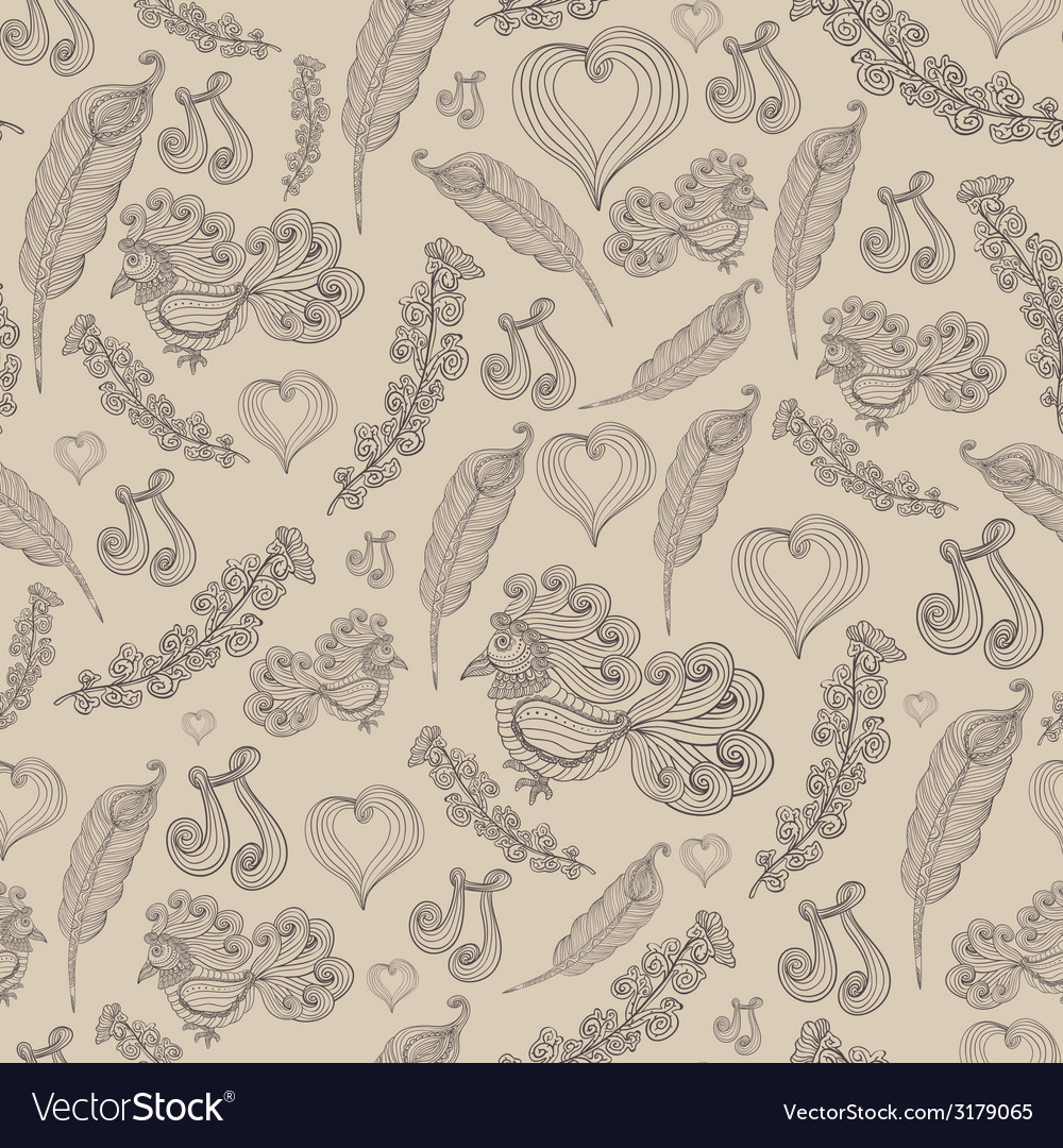Seamless pattern with bird