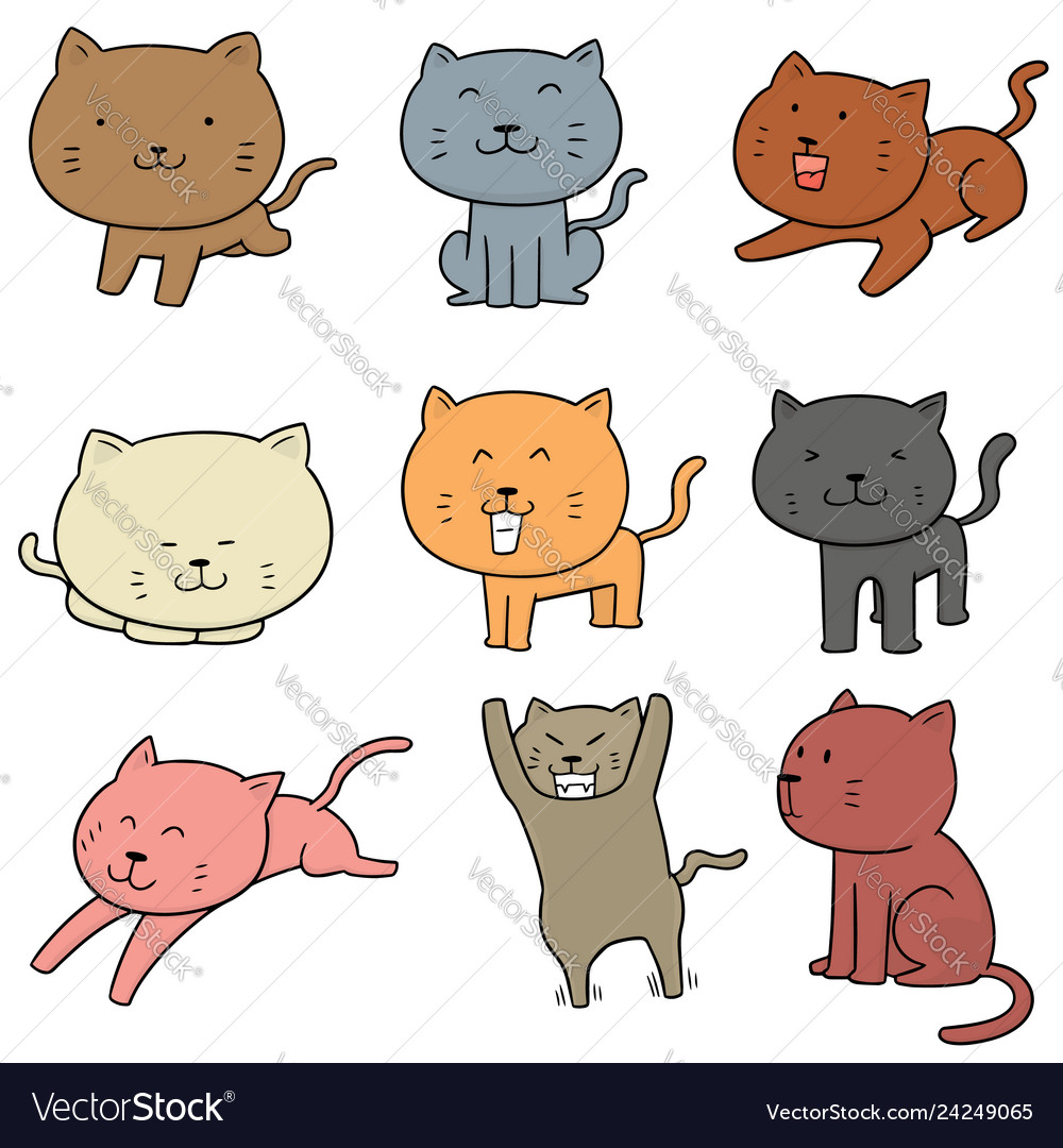 Set cats Royalty Free Vector Image - VectorStock