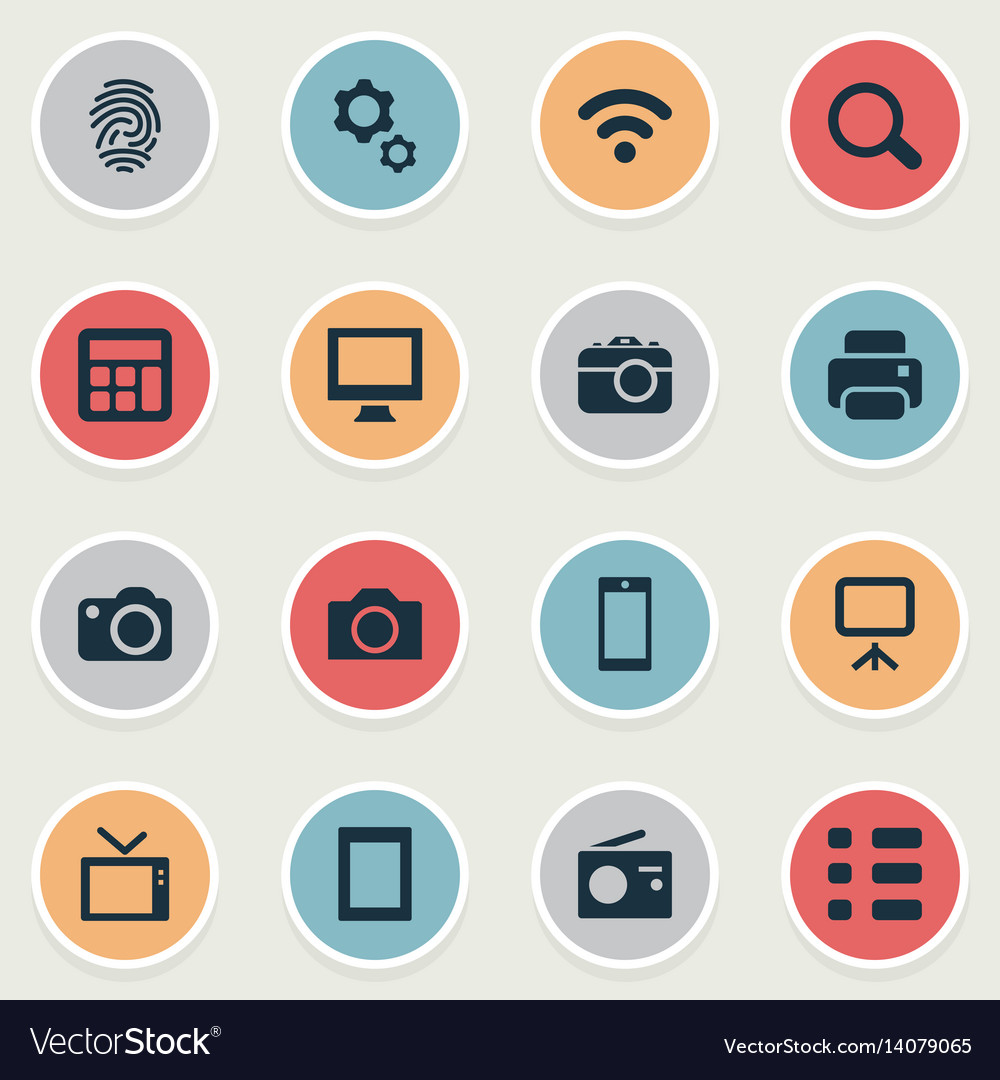 Set of simple hardware icons