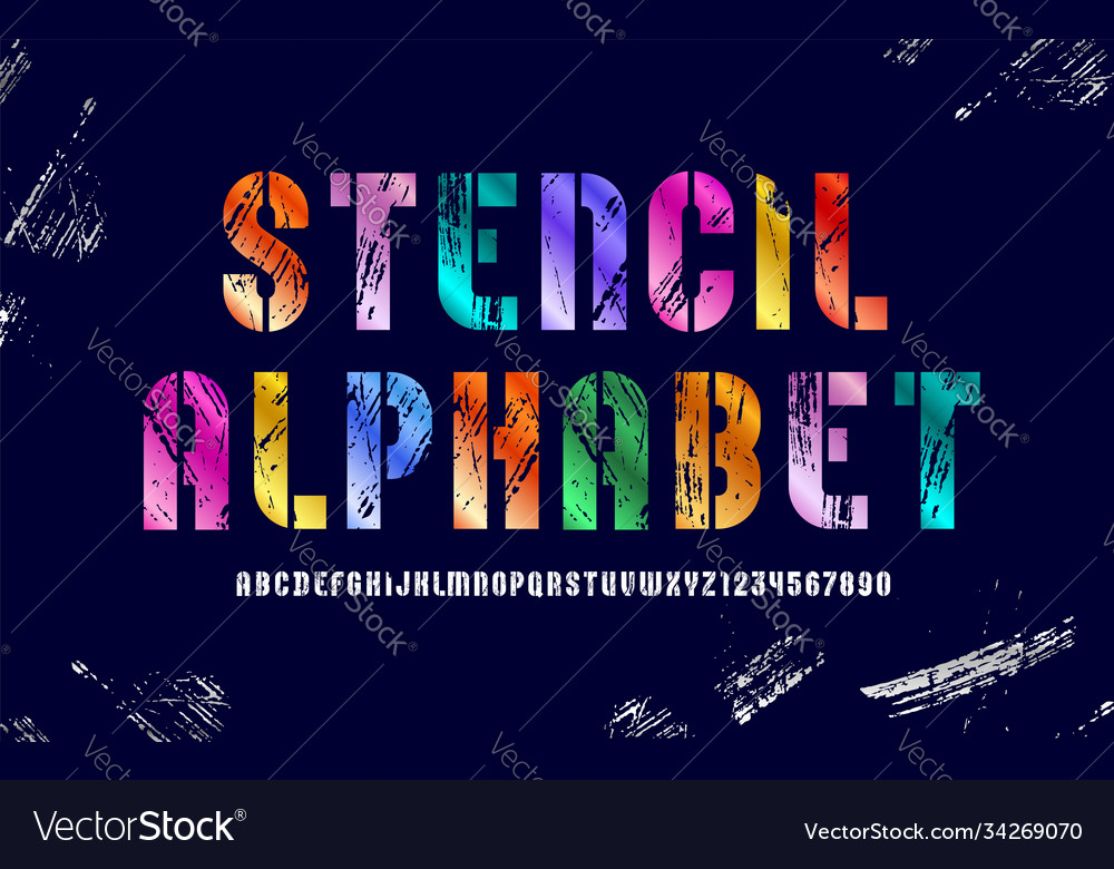Bright Stencil Alphabet Font
