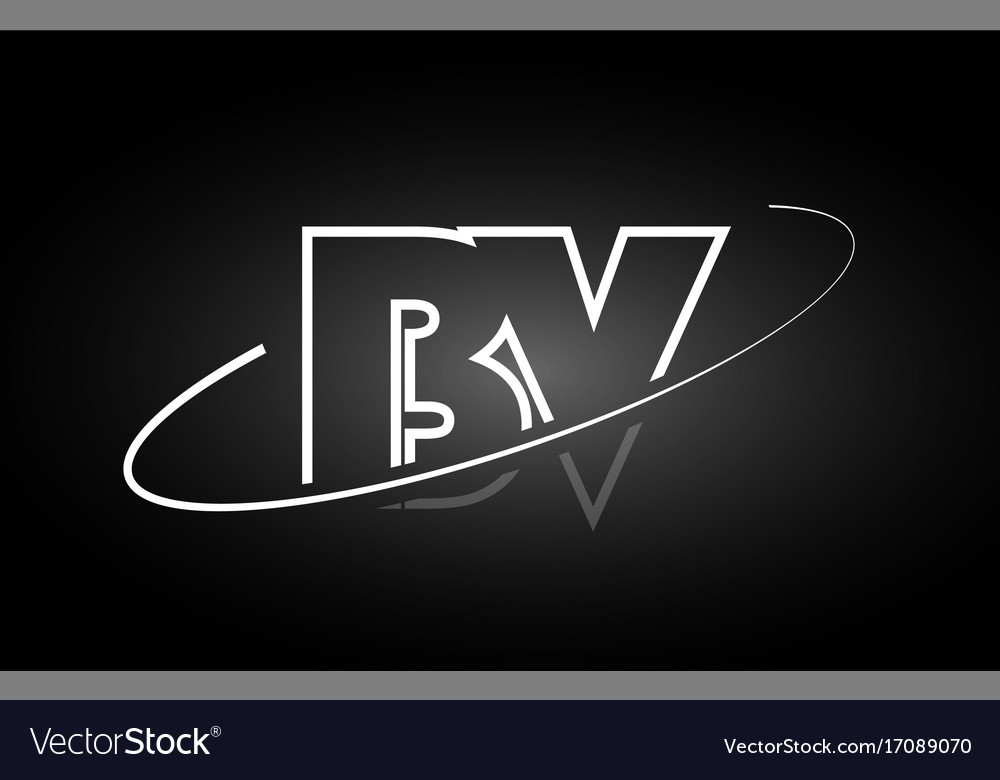 Bv b v letter alphabet logo black white icon
