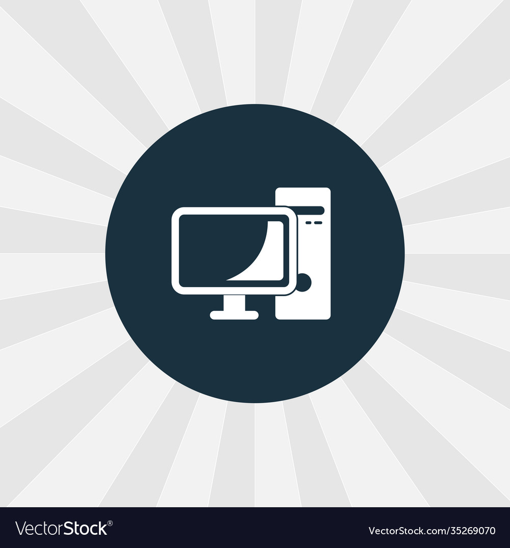 Computer icon pc isolated icon digital Royalty Free Vector