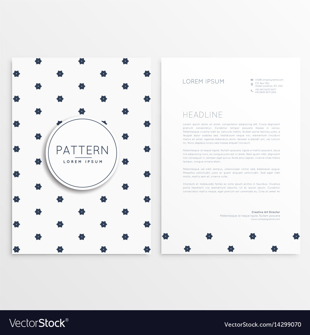 elegant letterhead design with front and back vector image elegant letterhead