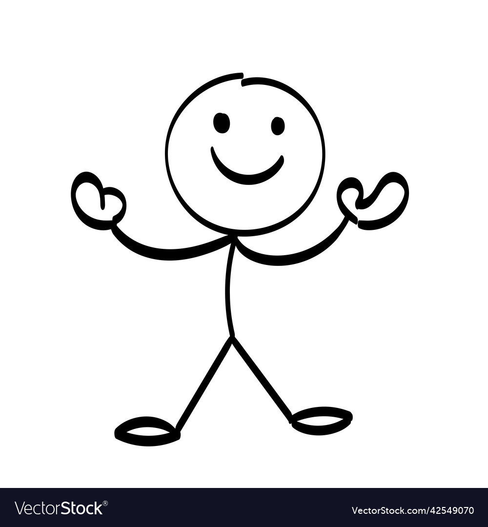 Funny stickman design for print Royalty Free Vector Image