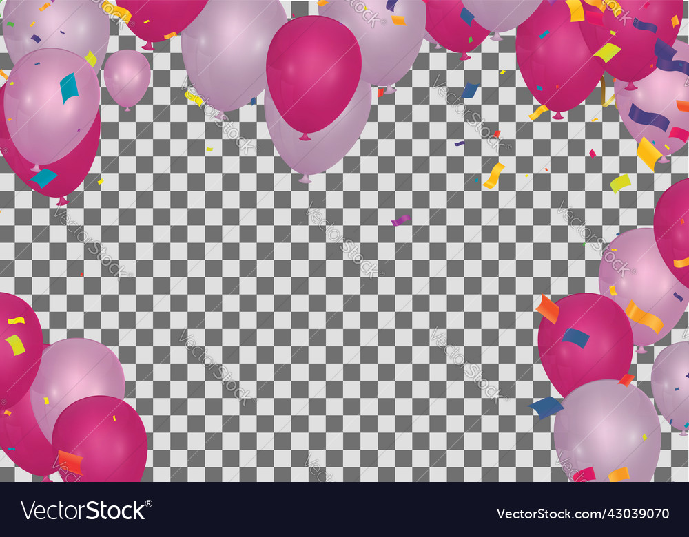 Happy Holiday Banner rosa Ballons und Konfetti